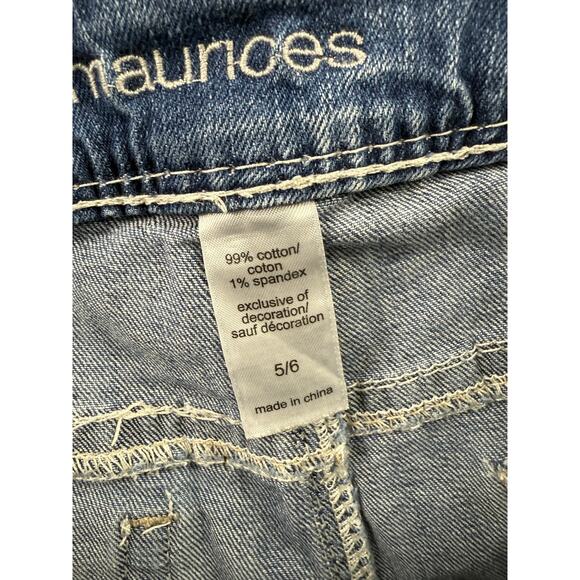 maurices Womens Skinny Jeans Distressed Light Wash Blue Sz 5/6 Mid Rise Stretch - Picture 4 of 10